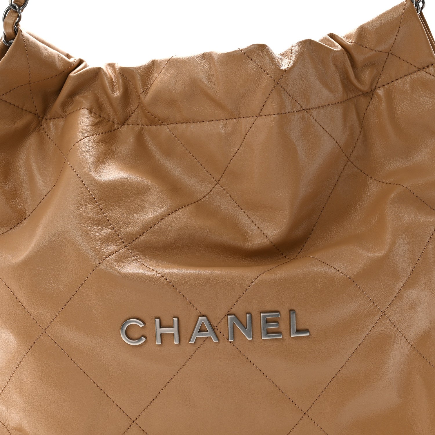 Chanel Shiny Calfskin Quilted Small Chanel 22 Beige 9 of 11