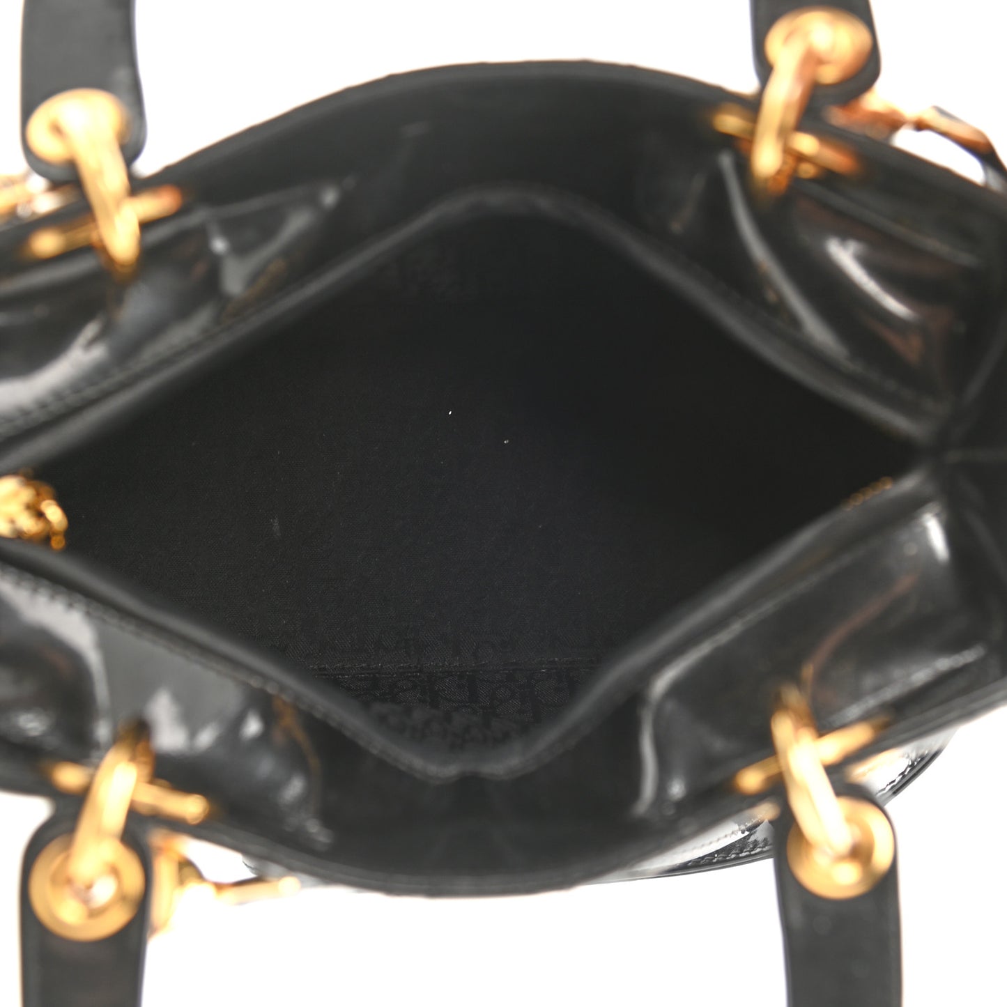 Patent Cannage Medium Lady Dior Black
