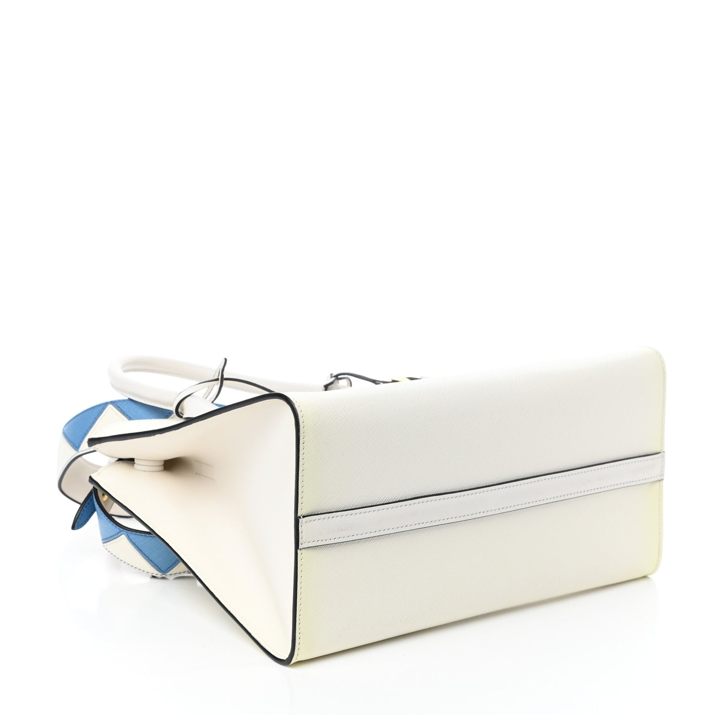 Saffiano City Calfskin Greche Paradigme Bag White