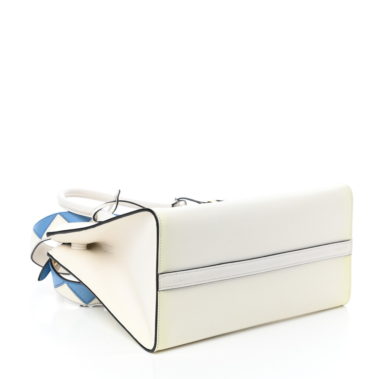 Prada Saffiano City Calfskin Greche Paradigme Bag White 4 of 8