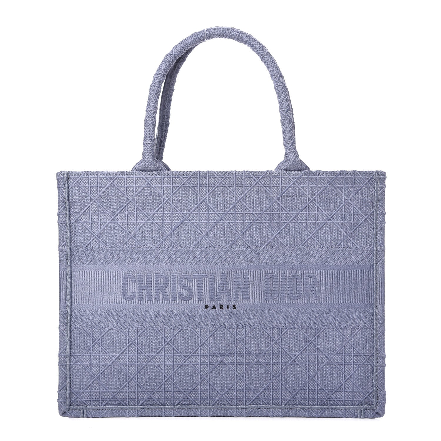 Christian Dior Embroidered Cannage Medium Book Tote Denim Blue 1 of 10
