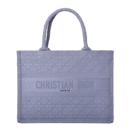 Christian Dior Embroidered Cannage Medium Book Tote Denim Blue 1 of 10