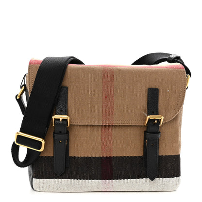 Burberry Canvas Mega Check Small Baildon Messenger Bag Black 1 of 9