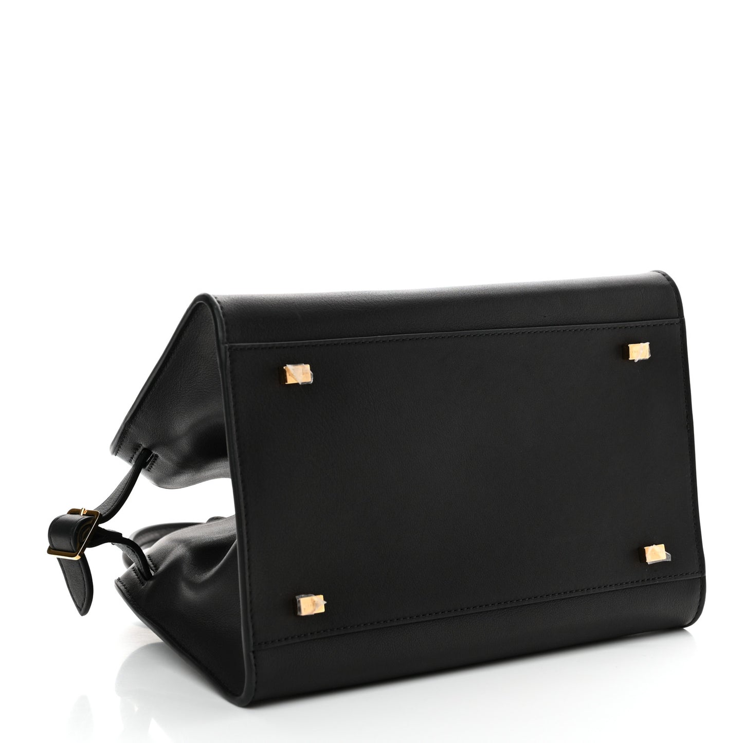 Polished Saddle Calfskin Soft Margaux 10 Bag Black