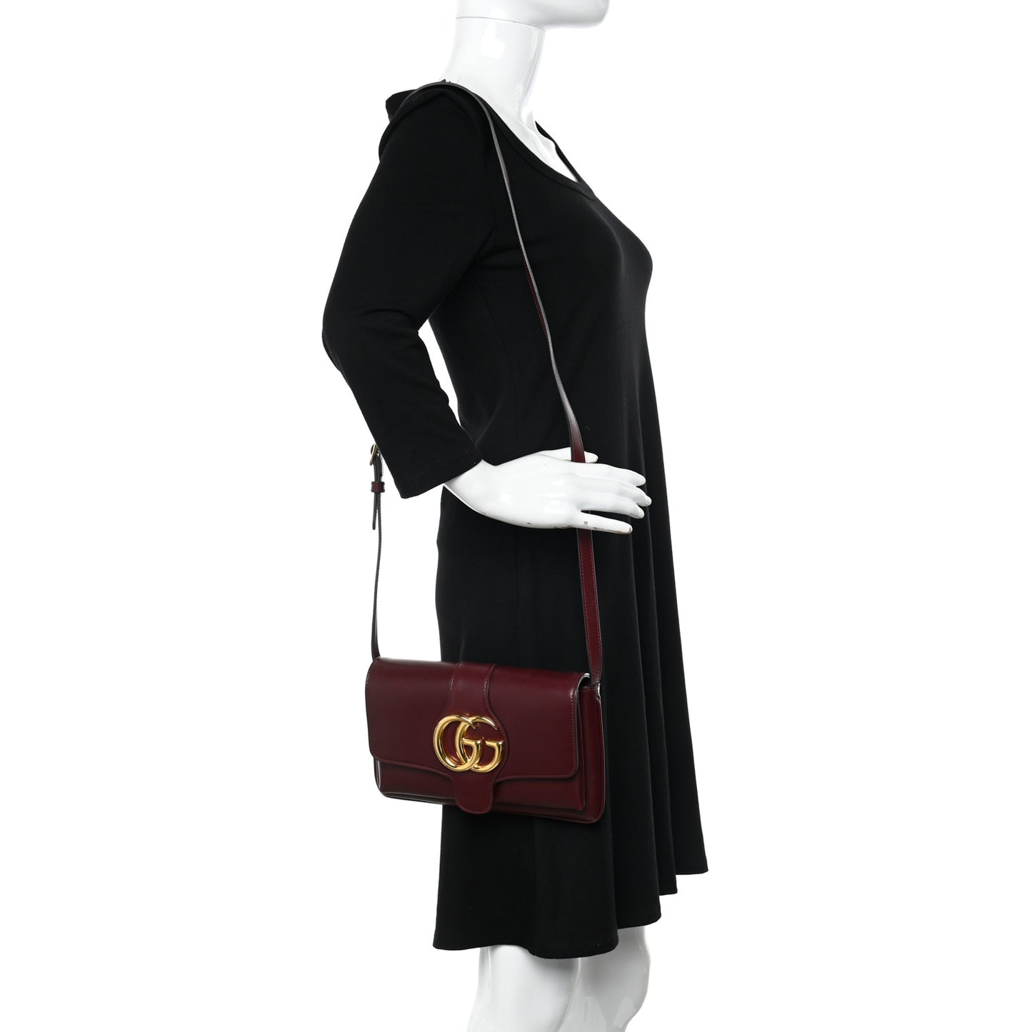 Vitello Palmellato Lux Small Arli Flap Shoulder Bag Vintage Bordeaux