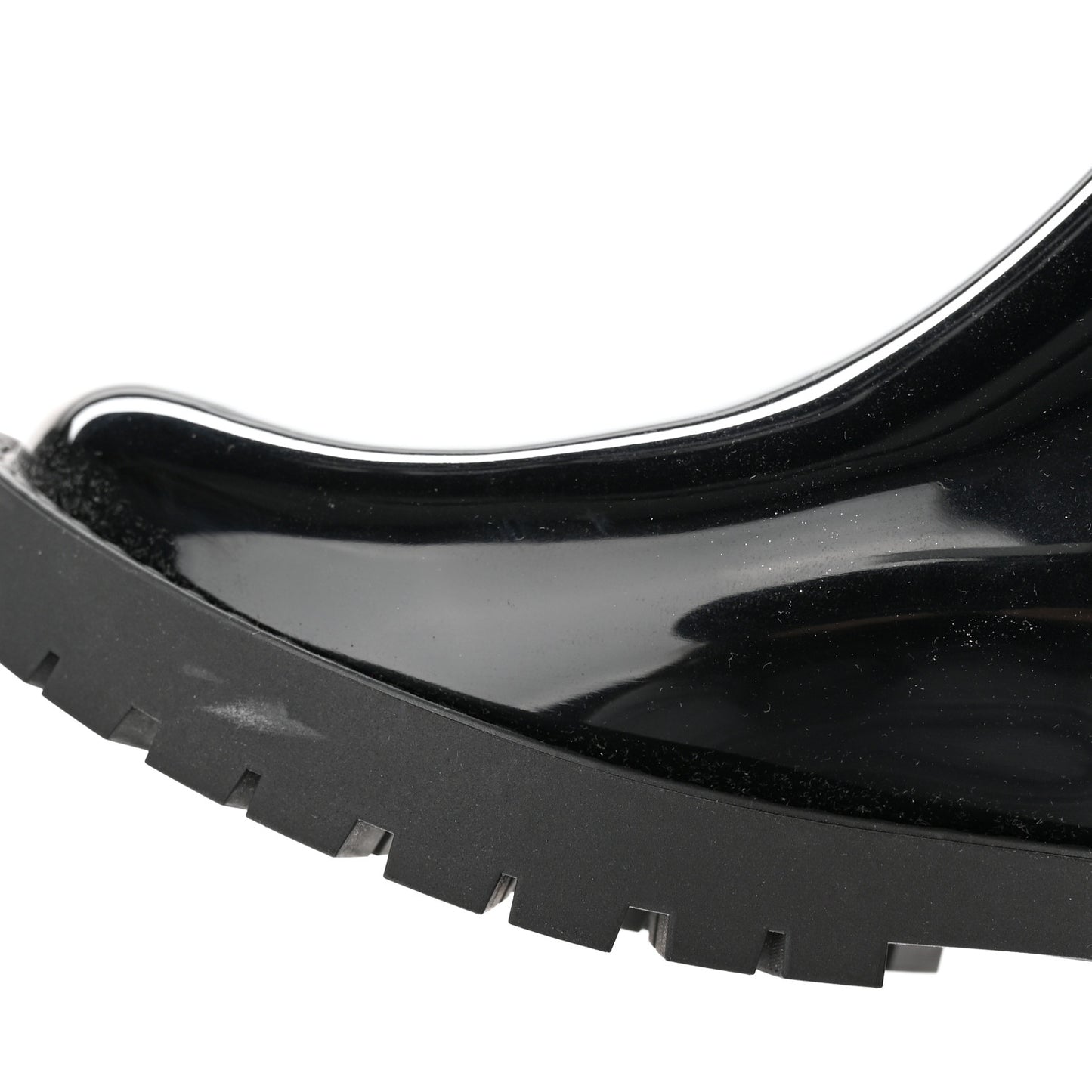 Rubber Embossed Monogram Drops Flat Half Boots 37 Black