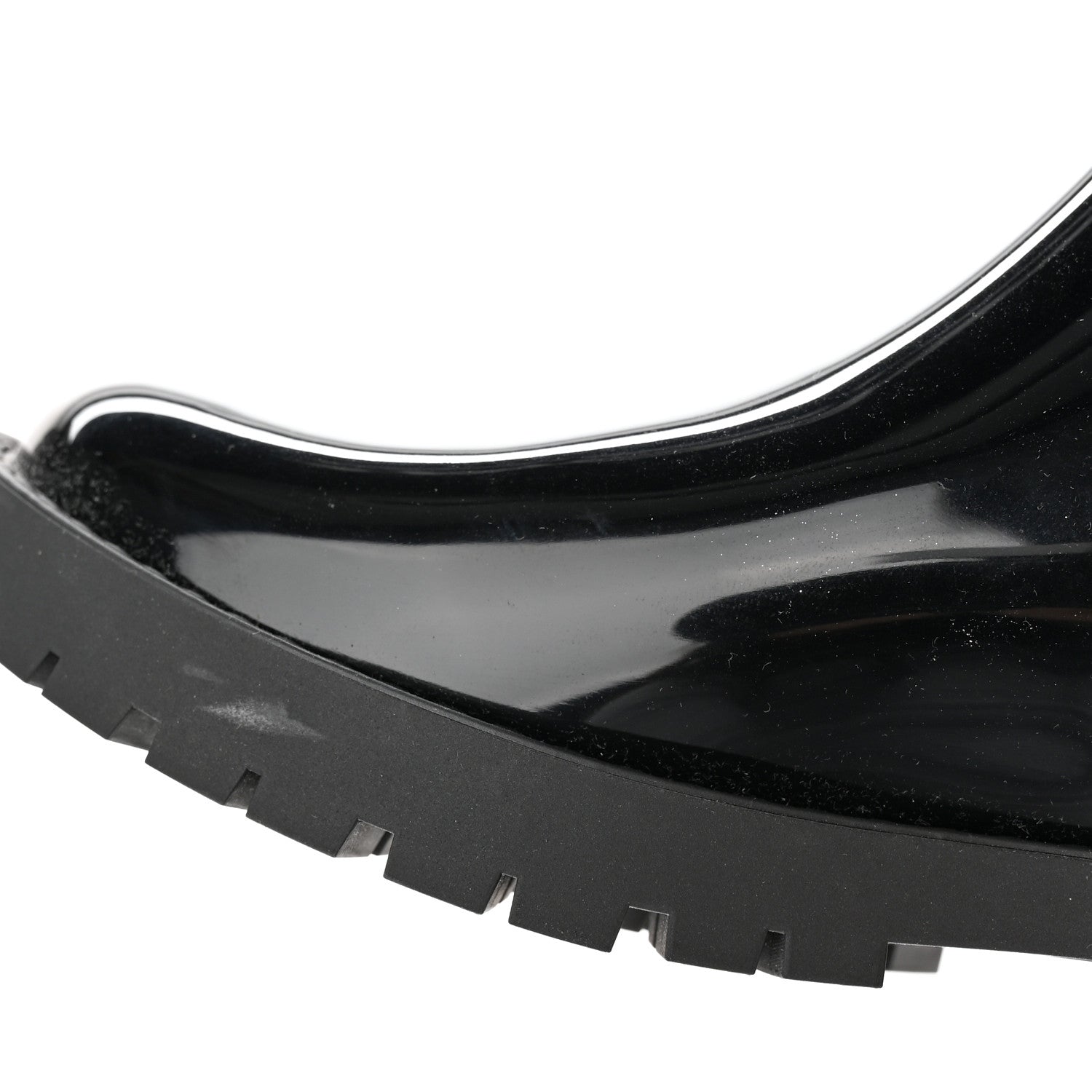 Louis Vuitton Rubber Embossed Monogram Drops Flat Half Boots 37 Black 8 of 12