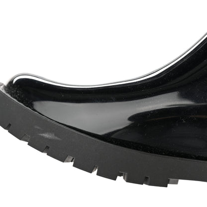 Louis Vuitton Rubber Embossed Monogram Drops Flat Half Boots 37 Black 8 of 12
