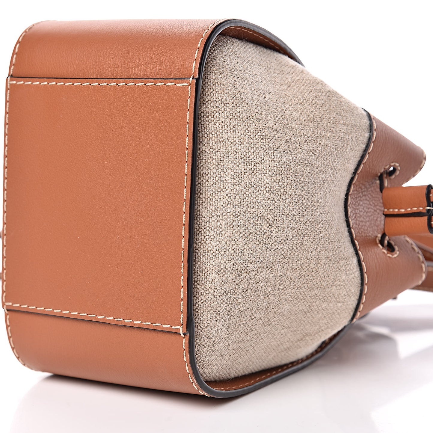 Calfskin Canvas Mini Hammock Shoulder Bag Natural Tan