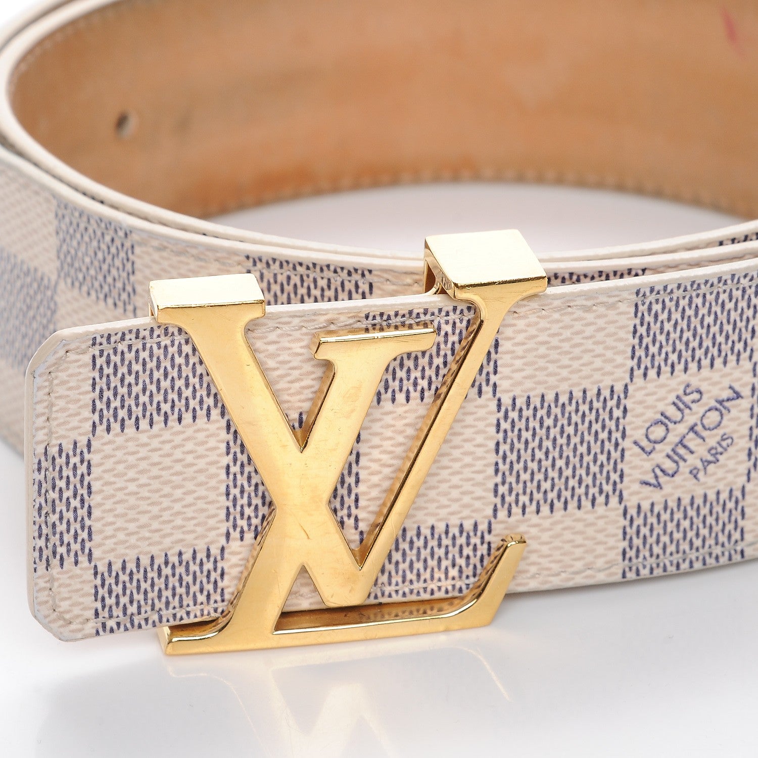 Louis Vuitton Damier Azur LV Initiales Belt 80 32 3 of 11