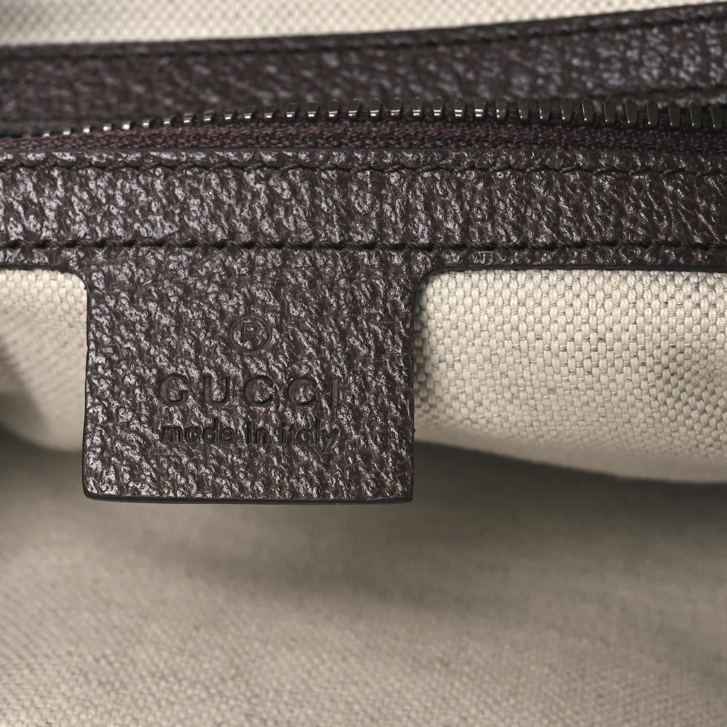GG Supreme Monogram Textured Dollar Calfskin Web Small Ophidia Half Moon Hobo Beige Ebony New Acero