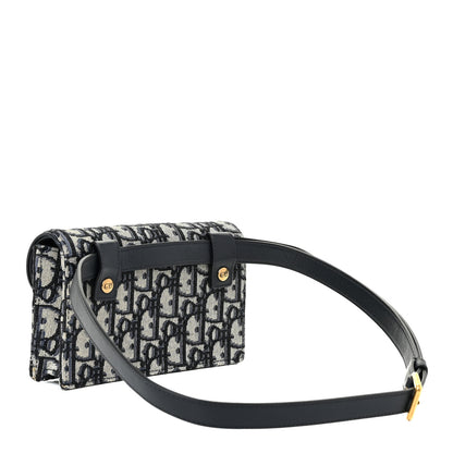 Christian Dior Oblique Saddle Belt Bag Blue 2 of 12