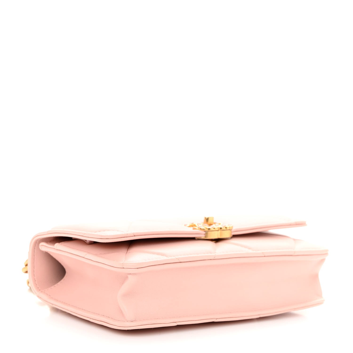 Chanel Lambskin Quilted Chanel 19 Wallet On Chain WOC Light Pink 4 of 11