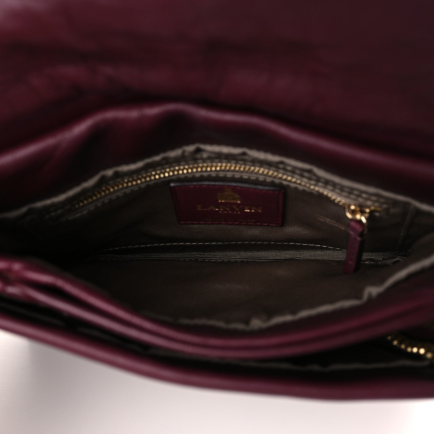 Lanvin Lambskin Quilted Mini Sugar Flap Shoulder Bag Burgundy 5 of 11