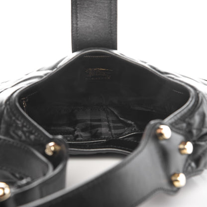 Burberry Calfskin Quilted Small Brook Hobo Black 5 of 7