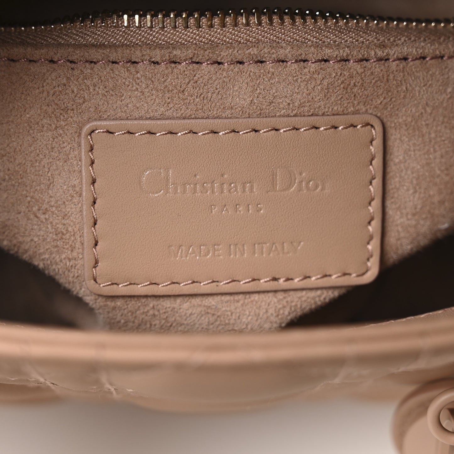 Ultra Matte Calfskin Cannage Mini Lady Dior Light Beige