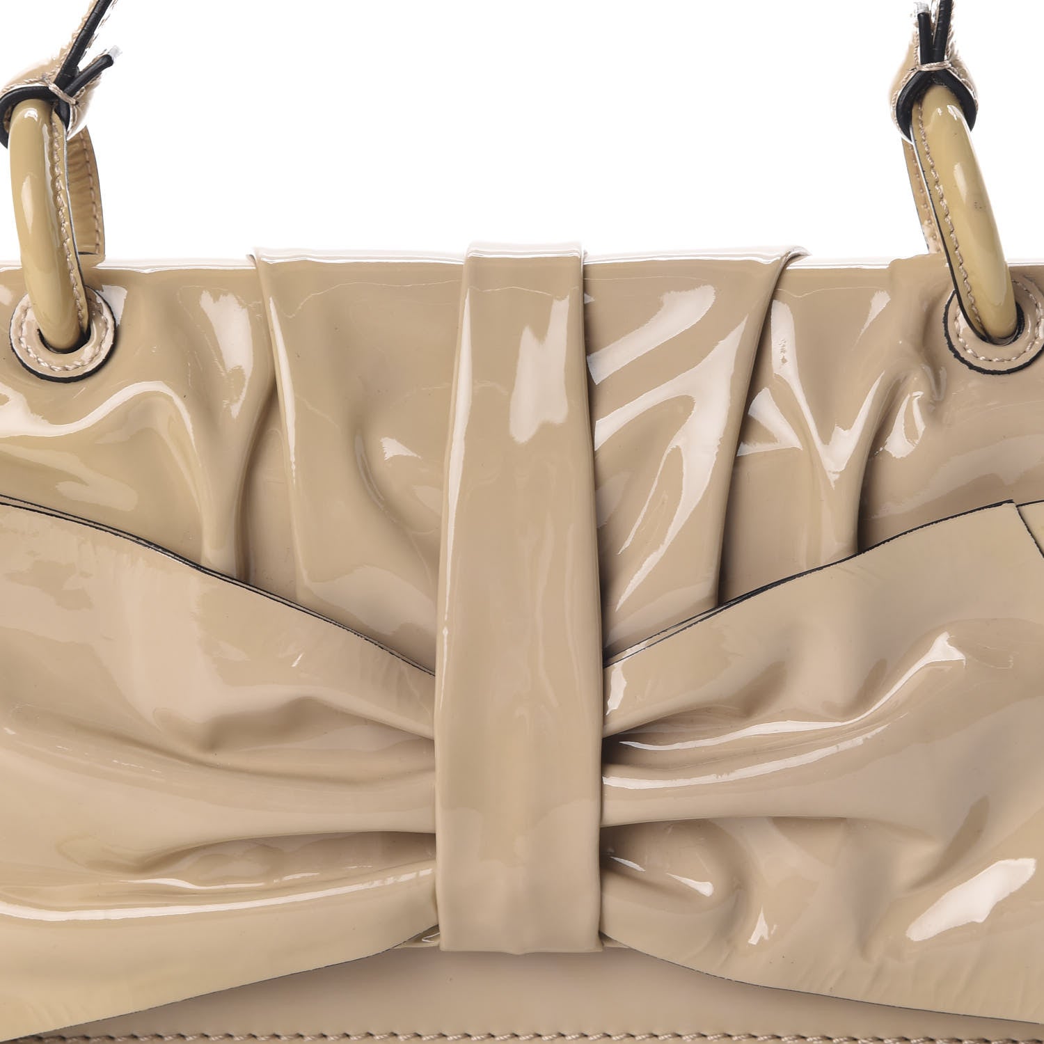 Valentino Garavani Patent Lacca Bow Shoulder Bag Nude 10 of 10