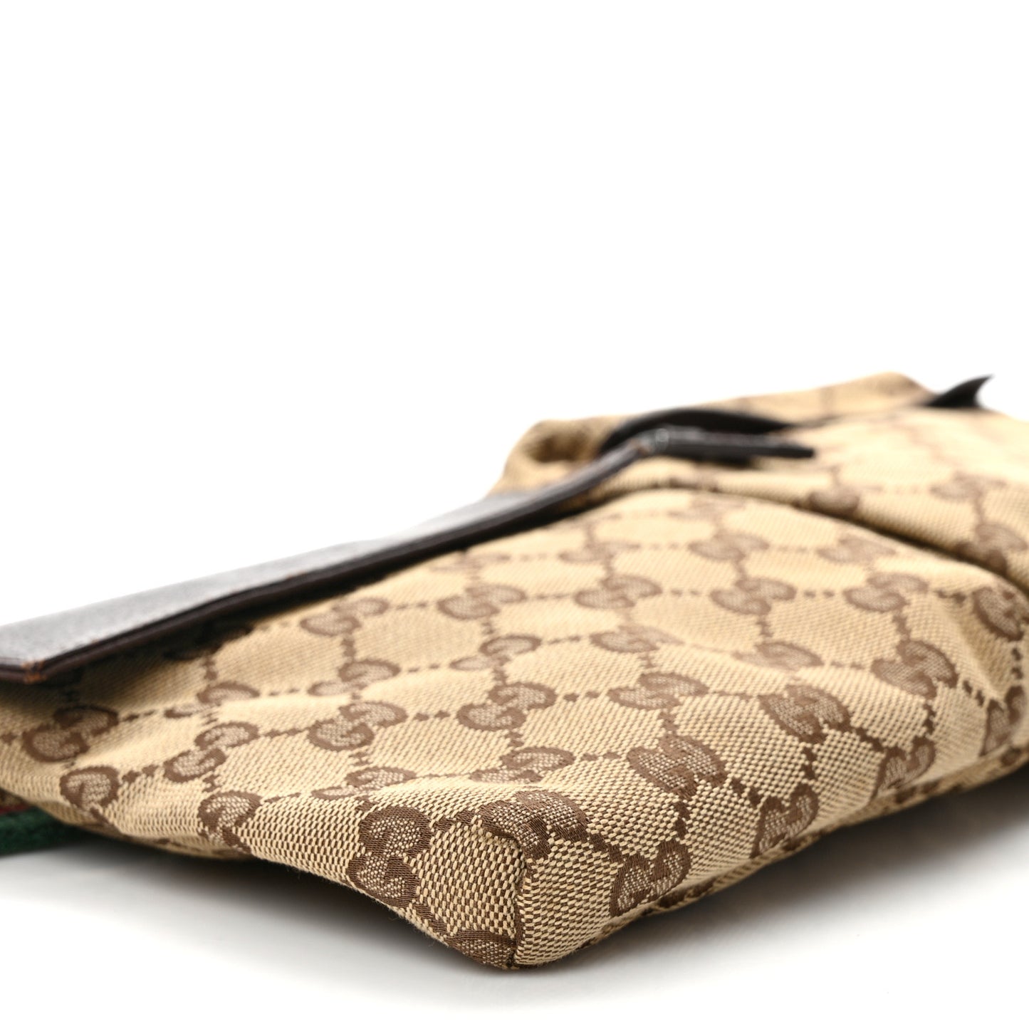 GG Monogram Double Pocket Belt Bag Dark Brown