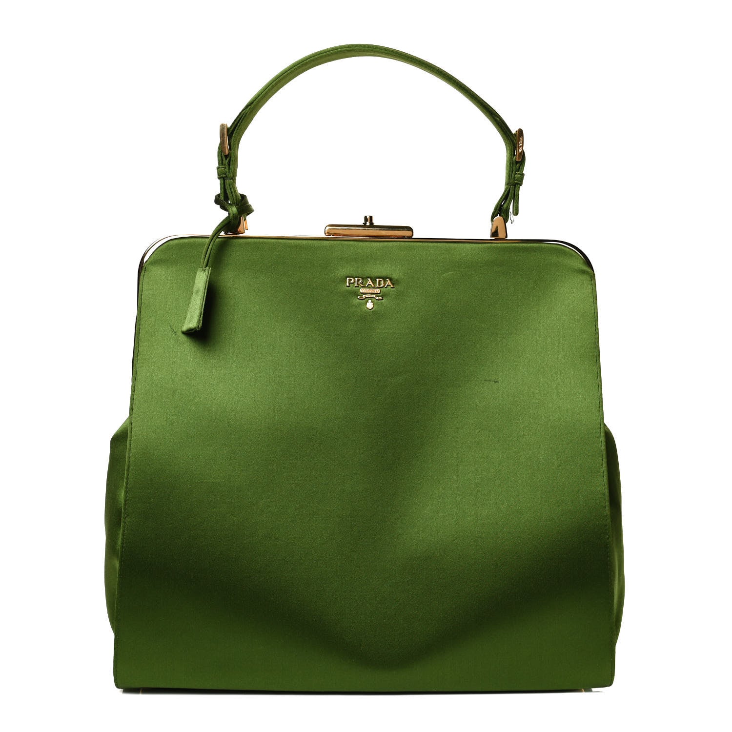 Prada Satin Framed Bag Green 1 of 10