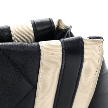 Chanel Lambskin Quilted Lido Shopping Tote Dark Navy Blue 12 of 12