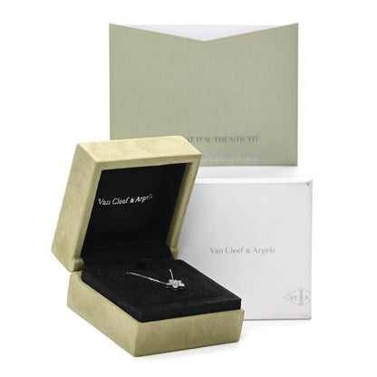 Van Cleef & Arpels 18K White Gold Diamond Socrate One Flower Pendant Necklace 7 of 7