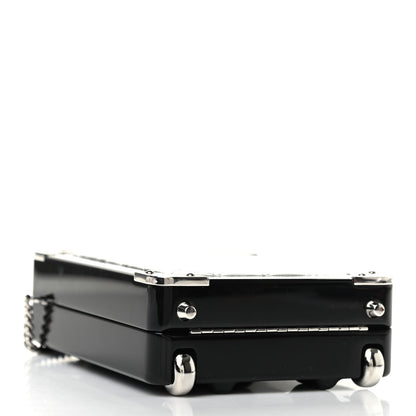 Chanel Plexiglass Metallic Lambskin Evening In The Air Mini Trolley Minaudiere Clutch Black Silver 4 of 9