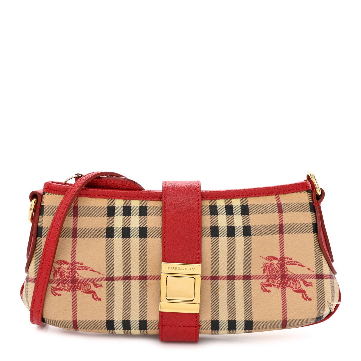 Haymarket Check Small Crossbody Clutch Bag Military Red