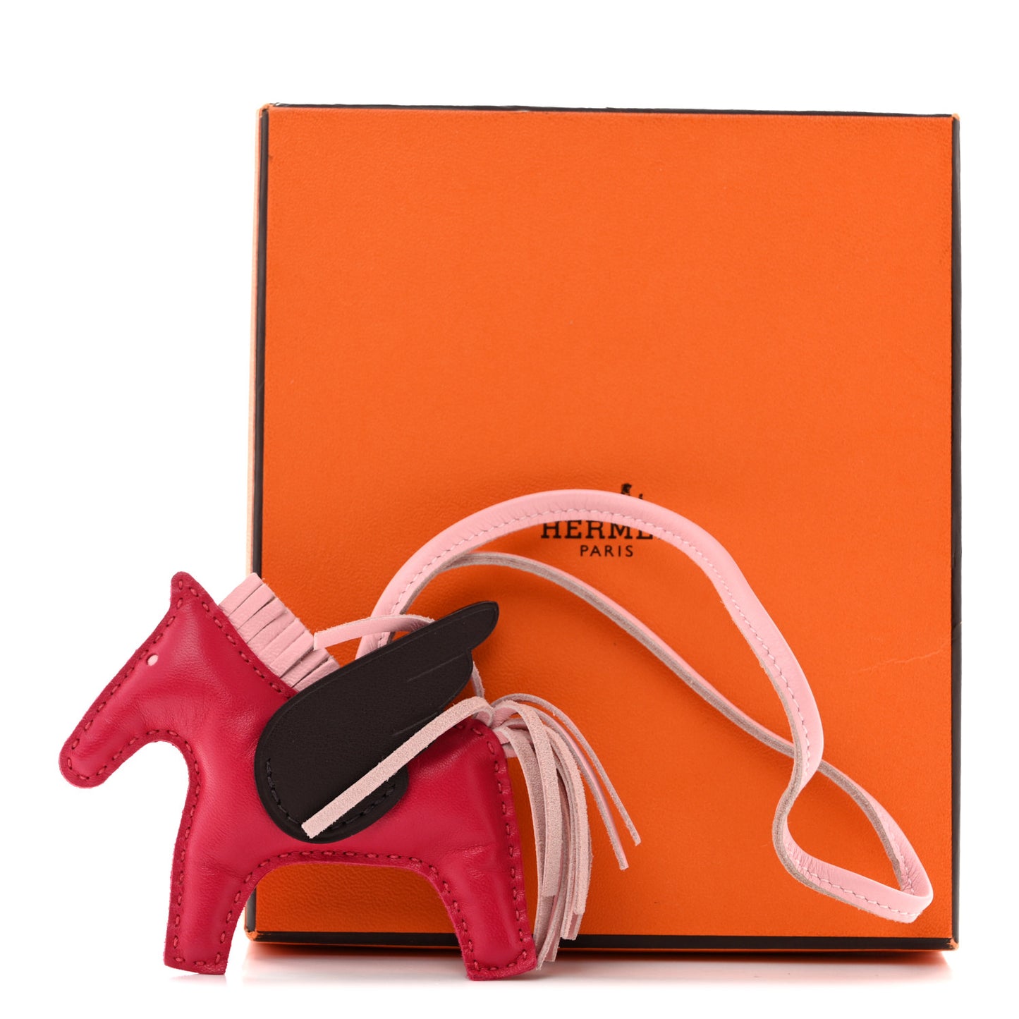 Milo Lambskin Grigri Rodeo Pegase Horse Bag Charm PM Framboise Rose Sakura Rouge Sellier