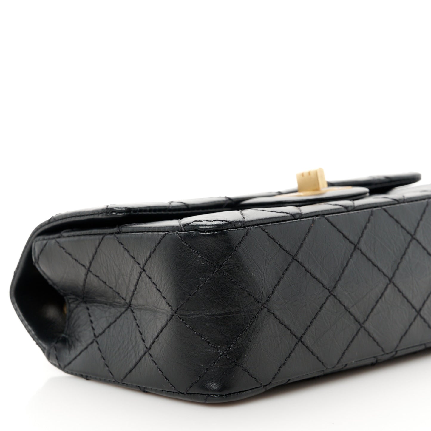 Aged Calfskin Quilted 2.55 Reissue Mini Flap Black