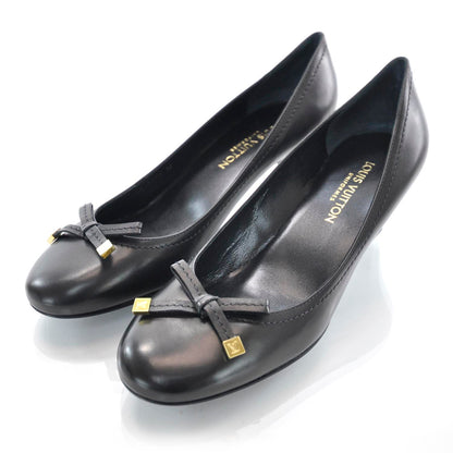 Louis Vuitton Leather Bow Heels 36 Black 4 of 8