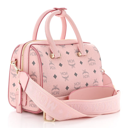 MCM Visetos Essential Boston Bag Powder Pink 3 of 14
