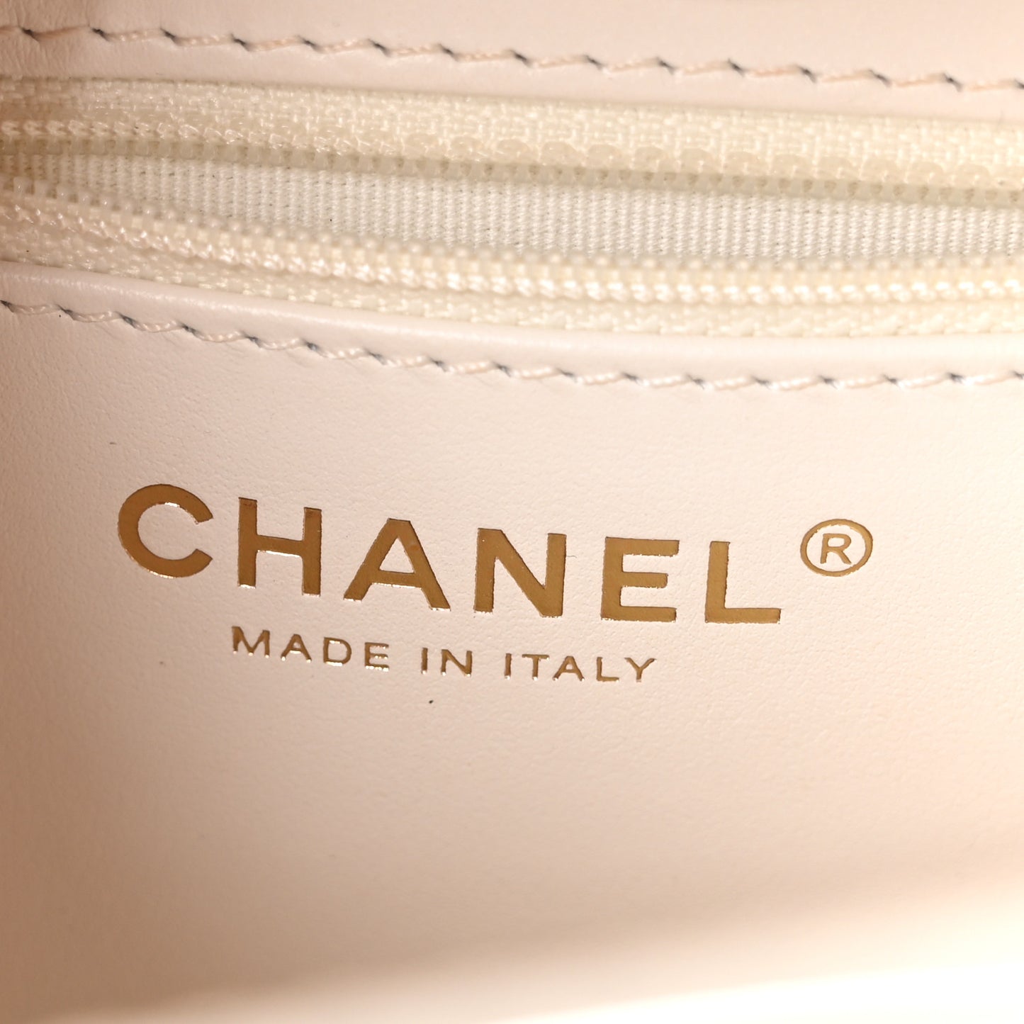 Shiny Aged Calfskin Quilted Nano Kelly Shopper White