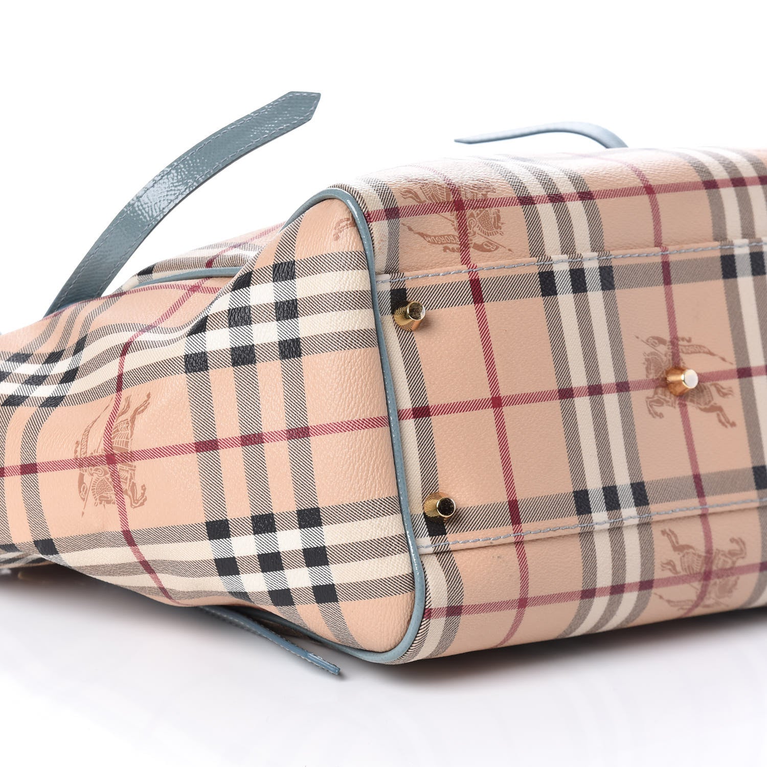 Burberry Haymarket Check Small Canterbury Tote Eucalyptus Grey 9 of 10