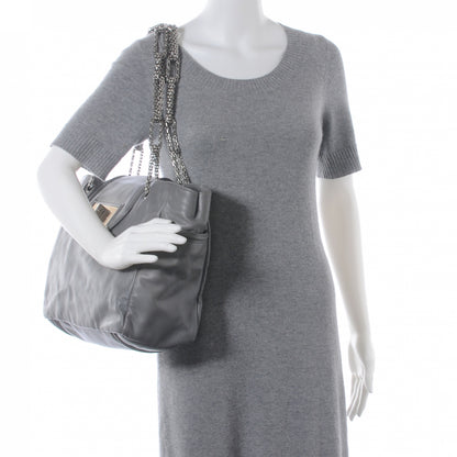Chanel Leather Mademoiselle Lock Large Shopper Tote Grey 2 of 7