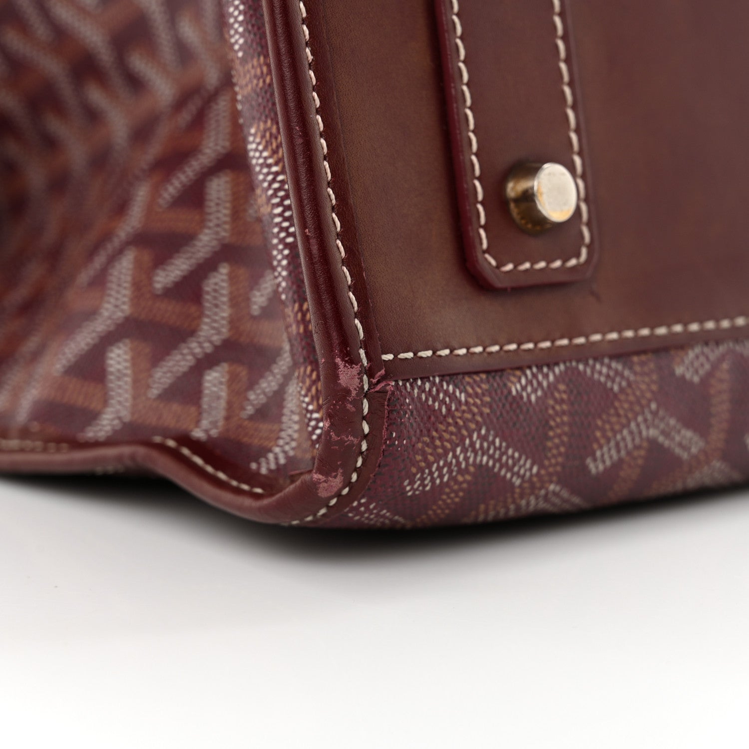 Goyard Goyardine Marquises Tote Burgundy 20 of 24