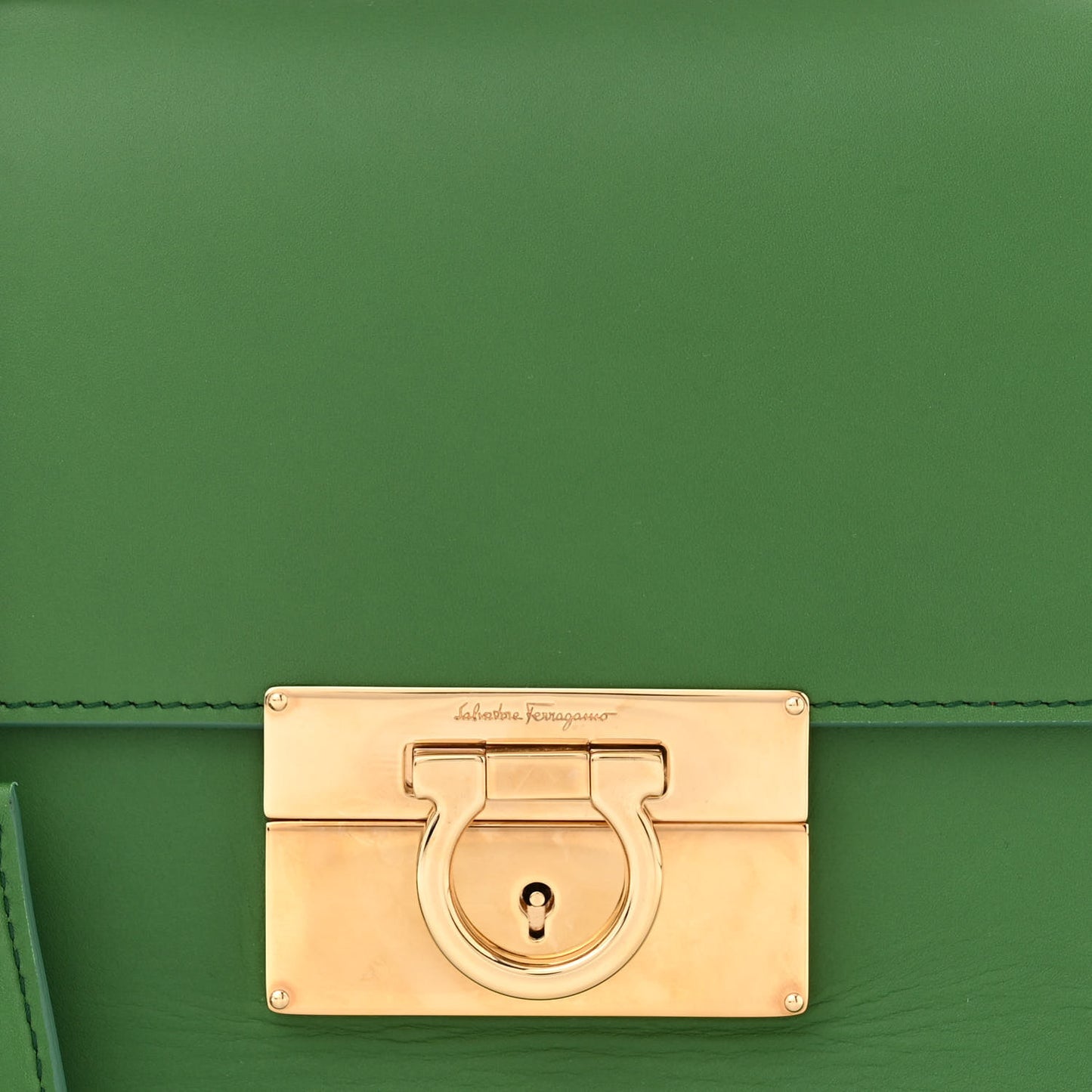Smooth Calfskin Aileen Gancio Lock Shoulder Bag Amazzonia