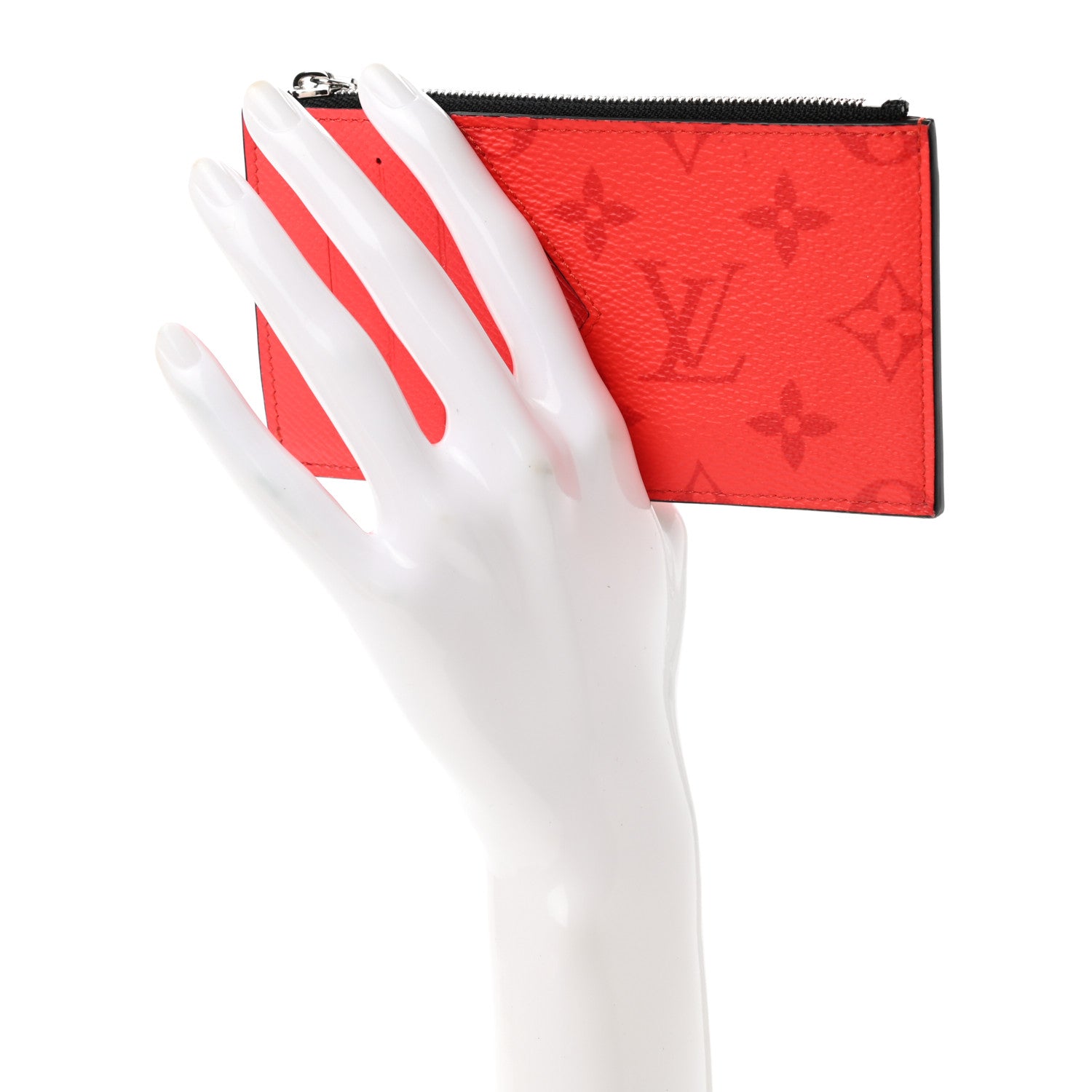 Louis Vuitton Taigarama Coin Card Holder Fire Red 2 of 7
