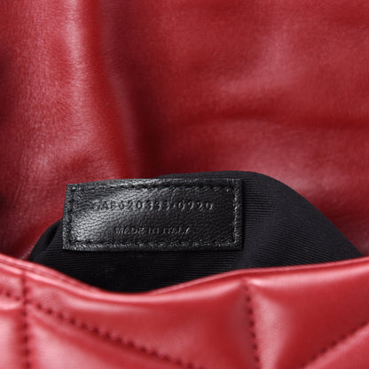 Saint Laurent Lambskin Quilted Toy Loulou Puffer Monogram Chain Satchel Red 10 of 12