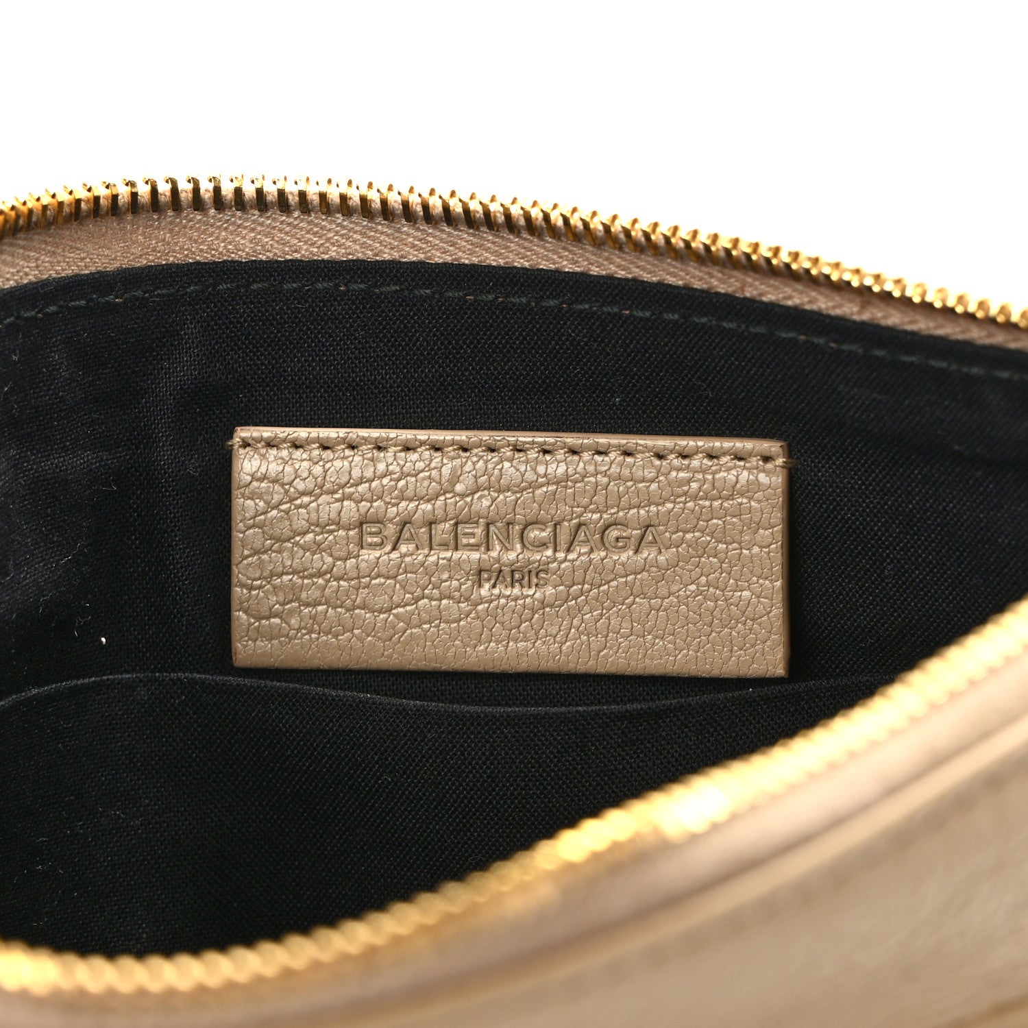 Balenciaga Chevre Gold Metallic Edge Hardware Pouch Gris Taupe 6 of 8