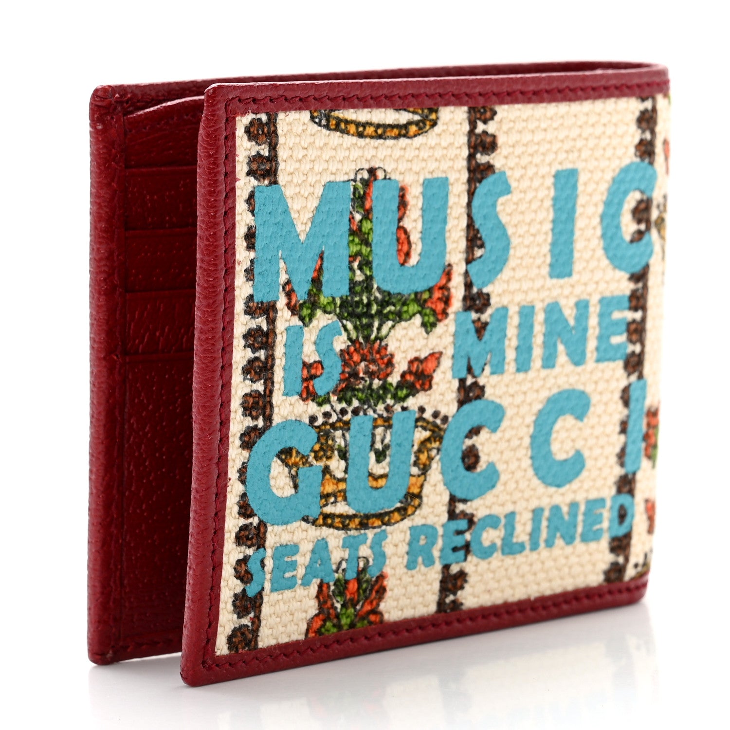 Gucci Canvas Calfskin 100 Centennial Music Wallet Multicolor 3 of 8