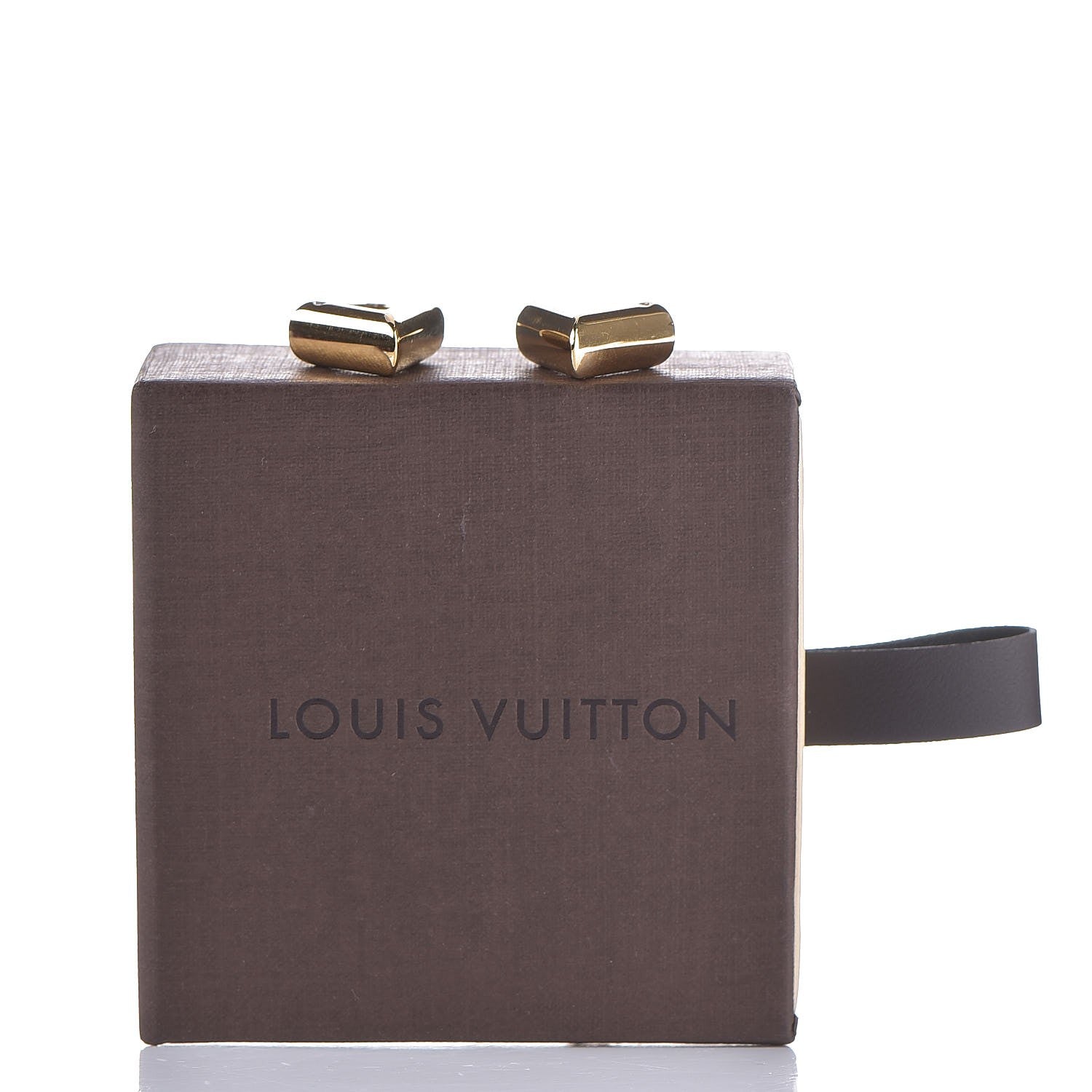 Louis Vuitton Brass Essential V Hoop Earrings Gold 4 of 4