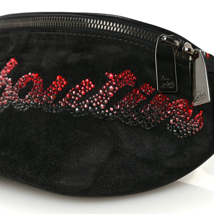 Christian Louboutin Suede Crystal Marie Jane Belt Bag Black Red 9 of 9