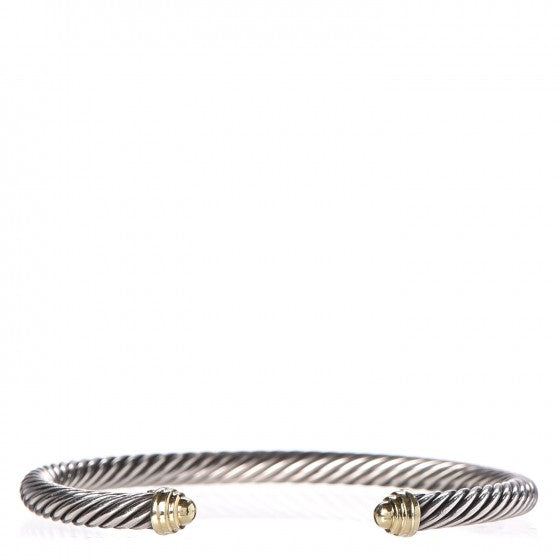 Sterling Silver 14K Yellow Gold 5mm Cable Classics Bracelet
