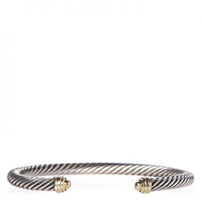 David Yurman Sterling Silver 14K Yellow Gold 5mm Cable Classics Bracelet 1 of 4