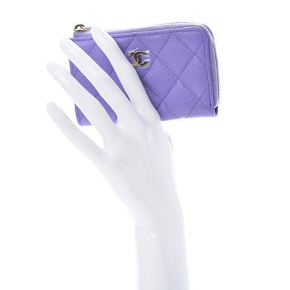 Chanel Caviar Quilted Zipped Key Holder Case Purple 2 of 8