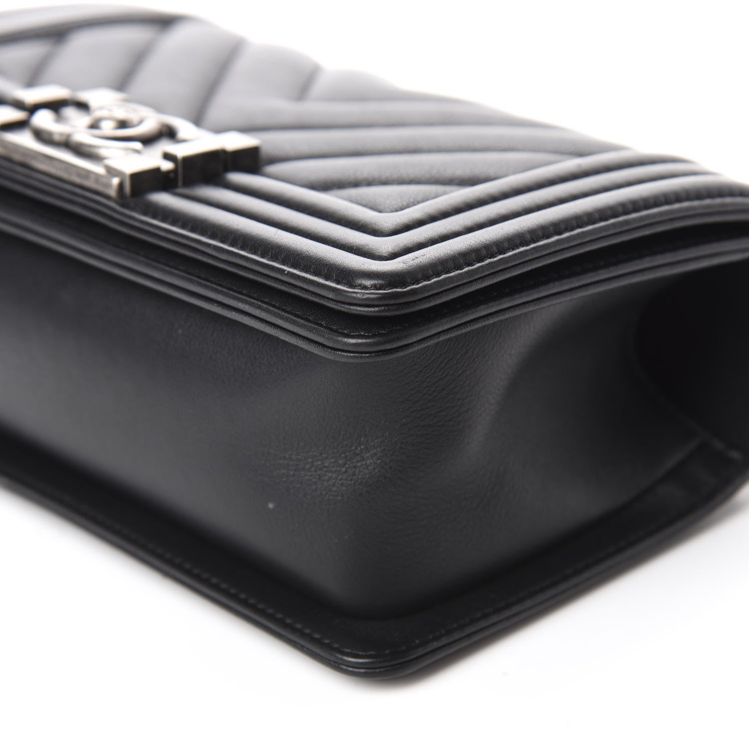 Chanel Calfskin Chevron Quilted Small Boy Flap Black 7 of 12