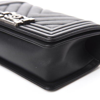 Chanel Calfskin Chevron Quilted Small Boy Flap Black 7 of 12