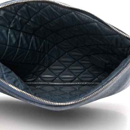 Chanel Canvas Sequins Medium Deauville Cosmetic Pouch Blue 5 of 7