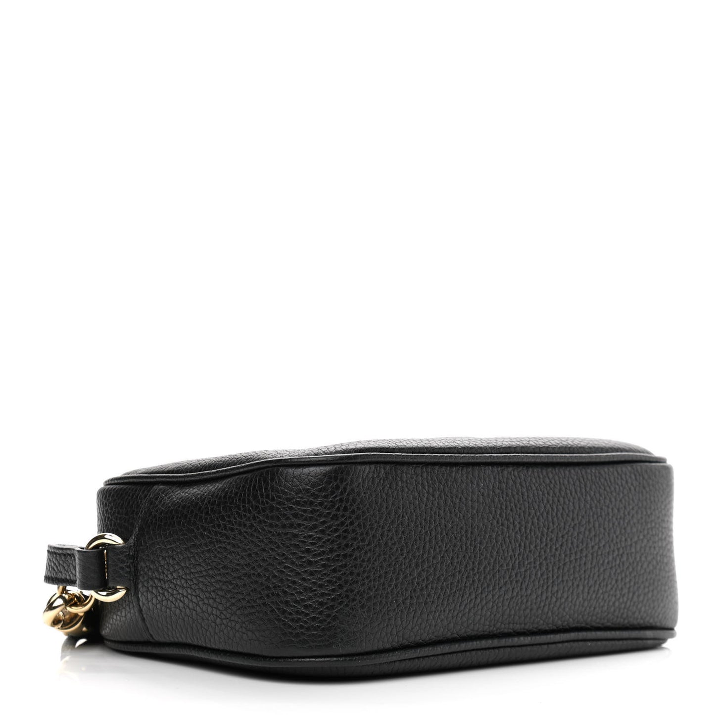 Pebbled Calfskin Small Soho Disco Bag Black