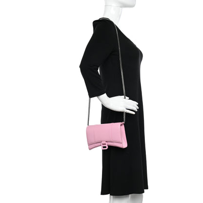 Balenciaga Shiny Box Calfskin Tonal B Hourglass Chain Bag Candy Pink 2 of 9